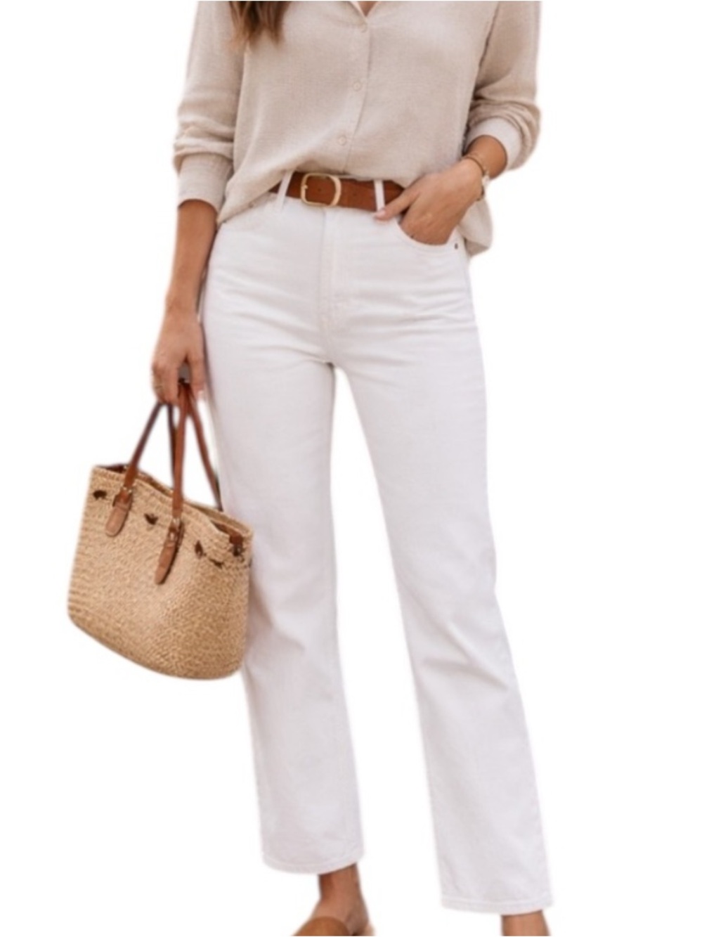 Rag & Bone Mya High Rise Ankle Flare Jeans 25 Ecru / Cream / Off White
II